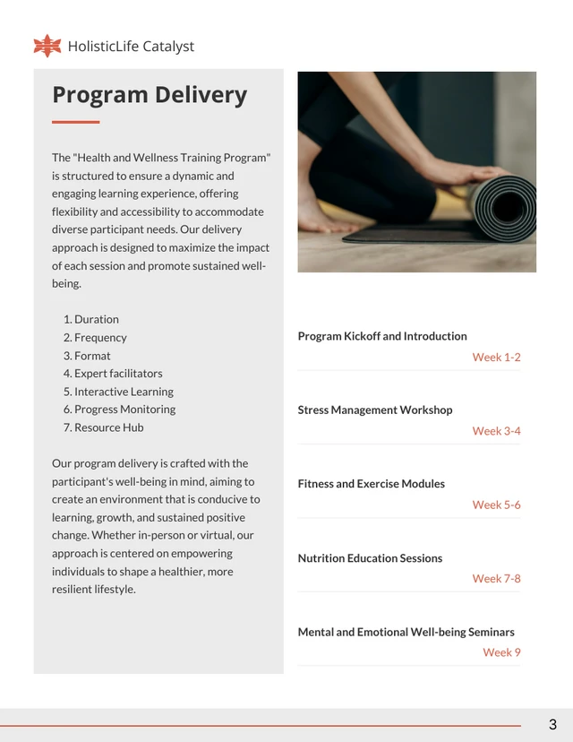 Health and Wellness Training Proposals - Page 3