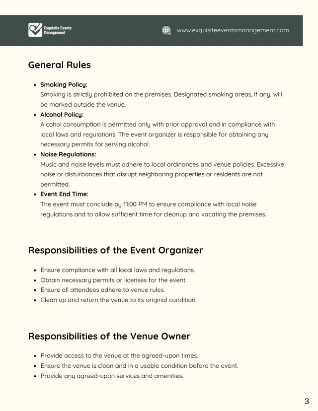 Event Space Rental Contract Template - Page 3