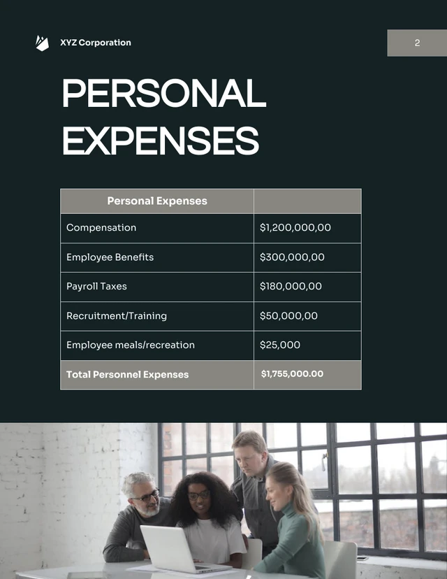 Dark Grey Expenses Report - Page 2