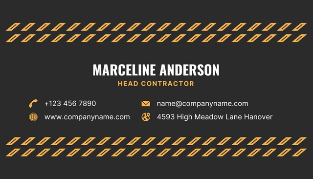 Black And Orange Simple Contractor Business Card - Page 2