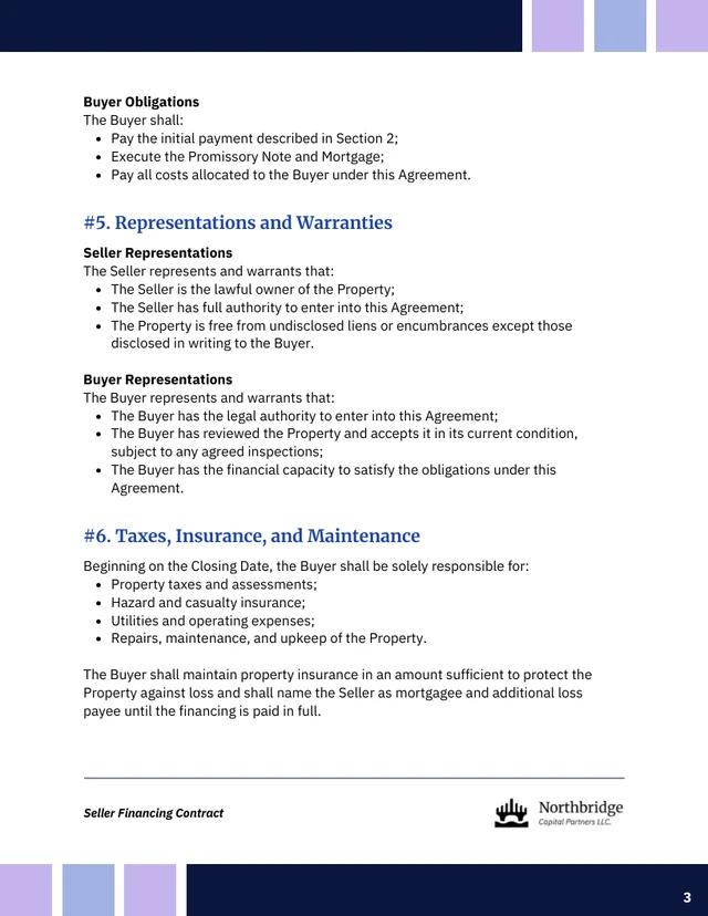Seller Financing Contract Template - صفحة 3
