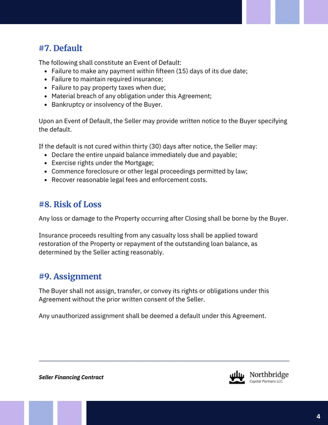 Seller Financing Contract Template - صفحة 4