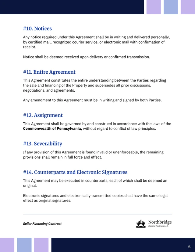 Seller Financing Contract Template - صفحة 5
