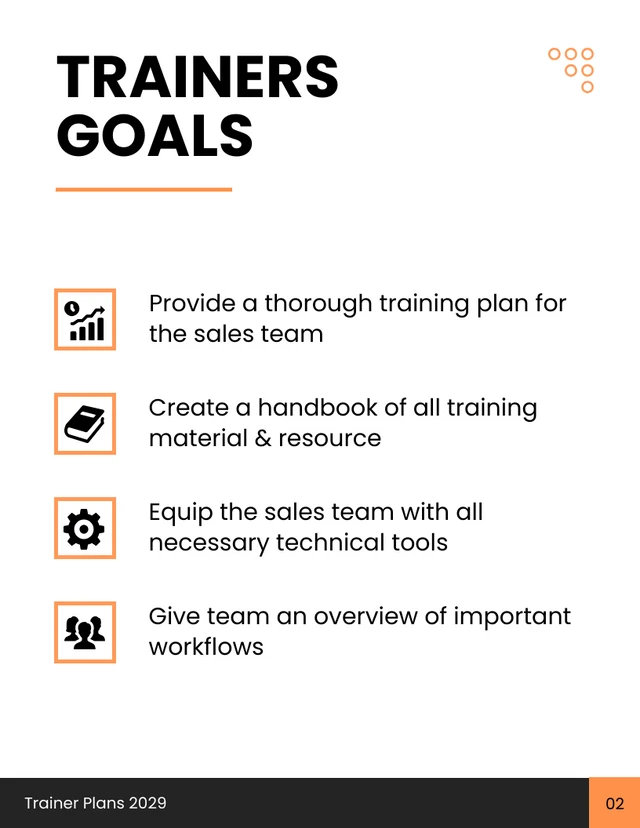 White Orange And Black Clean Minimalist Corporate Training Plans - Page 3