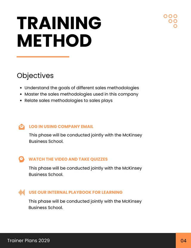 White Orange And Black Clean Minimalist Corporate Training Plans - Page 5