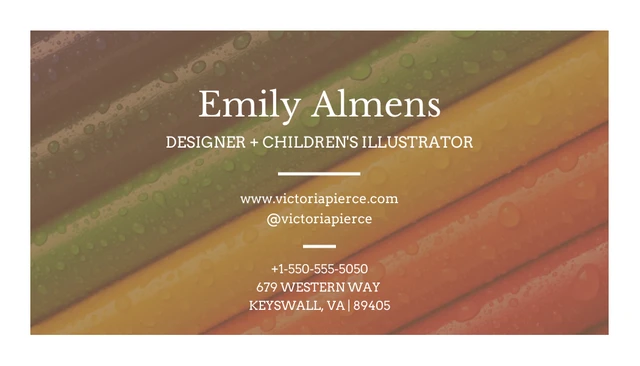 Colored Pencils Illustrator Business Card - Página 1