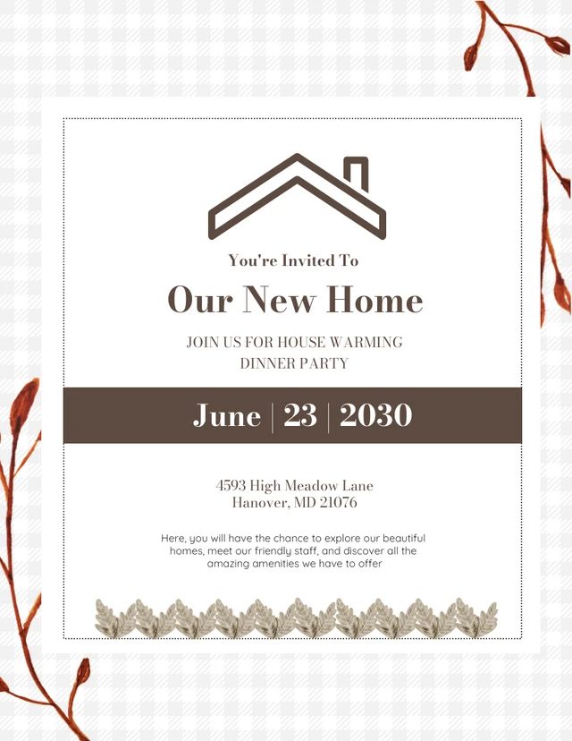 Chocolate Open House Housewarming Party Invitation Template