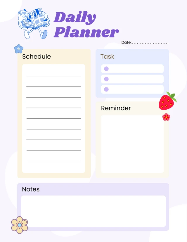 Purple Cute Planner Template