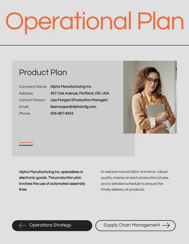 Modern Clean Orange Operational Plan - Seite 2