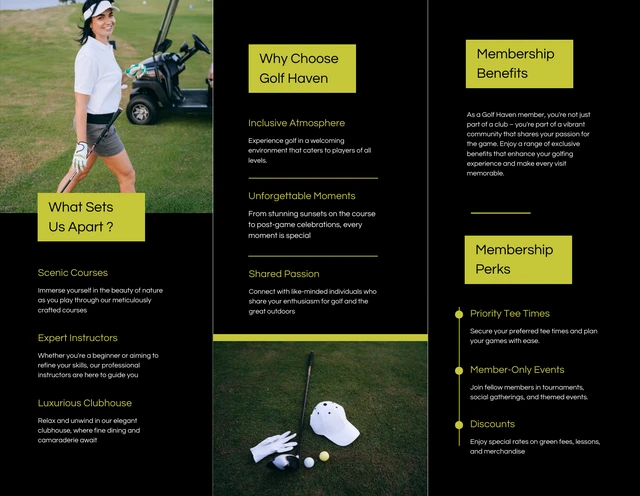 Green and Black Sport Tri-fold Brochure - Page 2