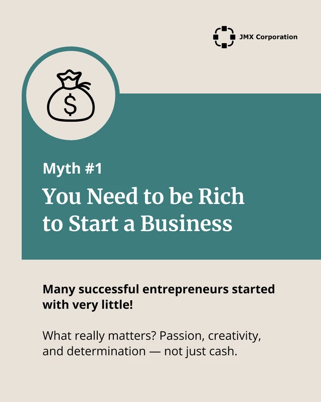 Entrepreneurship Myths LinkedIn Carousel Template - صفحة 2