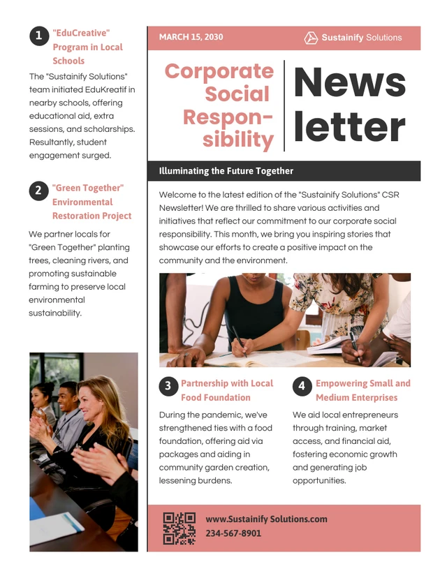 Corporate Social Responsibility Newsletter Template