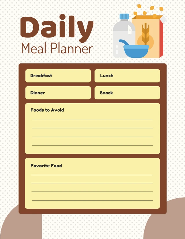 White and Brown Meal Planner Template