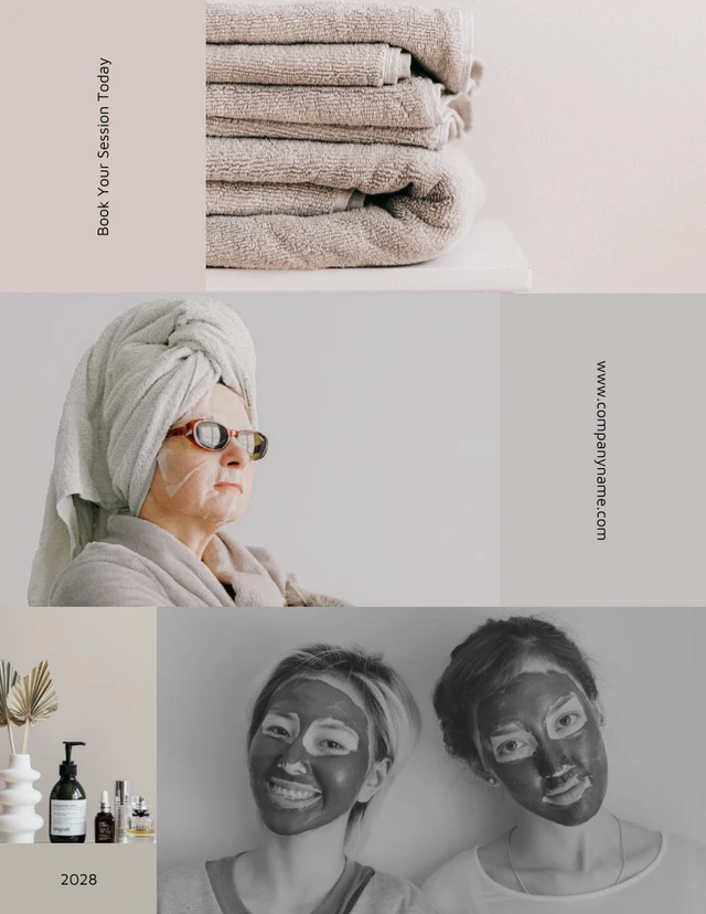 Minimalist Beige and Beige and Grey Spa Promotion Mood Boards Template