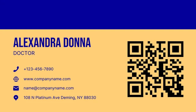 Navy And Yellow Modern Professional Medical Business Card - Page 2