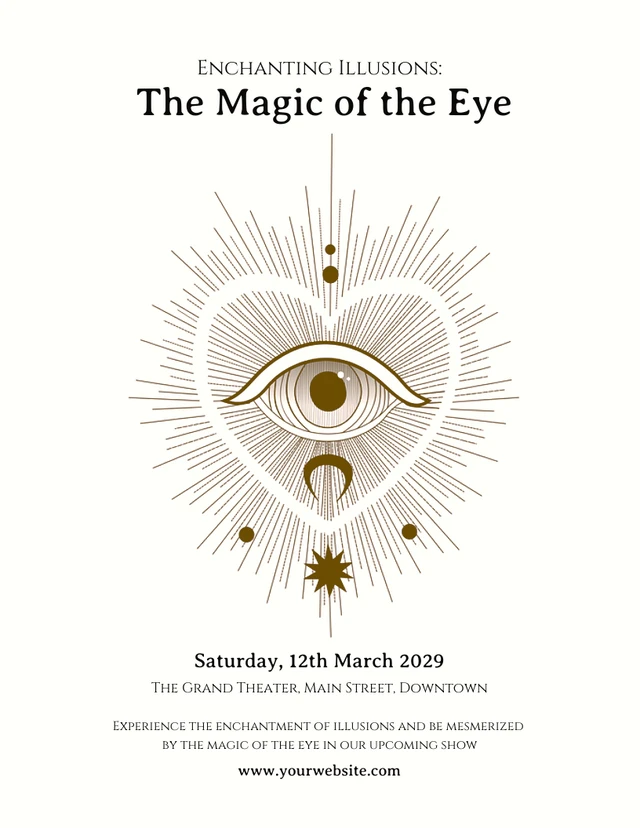 Grey The Magic of The Eye Show Poster Template