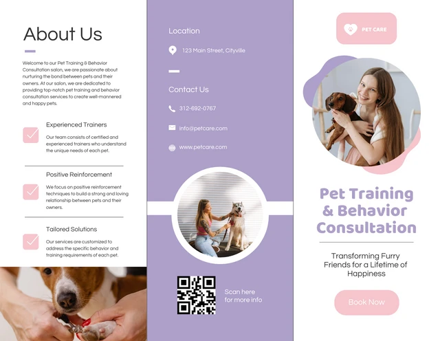 Pet Training & Behavior Consultation Brochure - Page 1