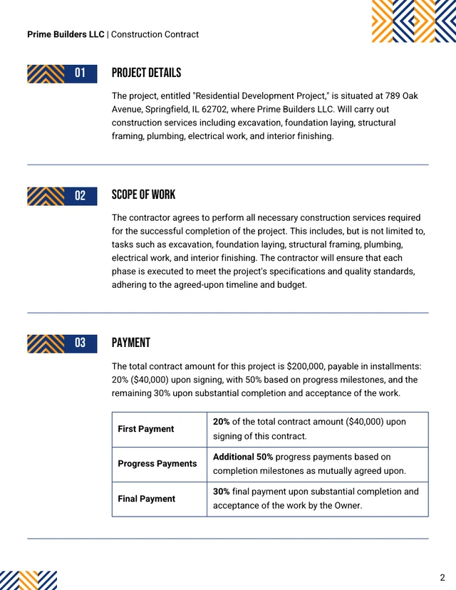 Construction Contract Template - Seite 2