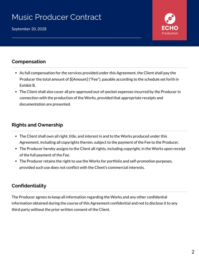 Music Producer Contract Template - Seite 2