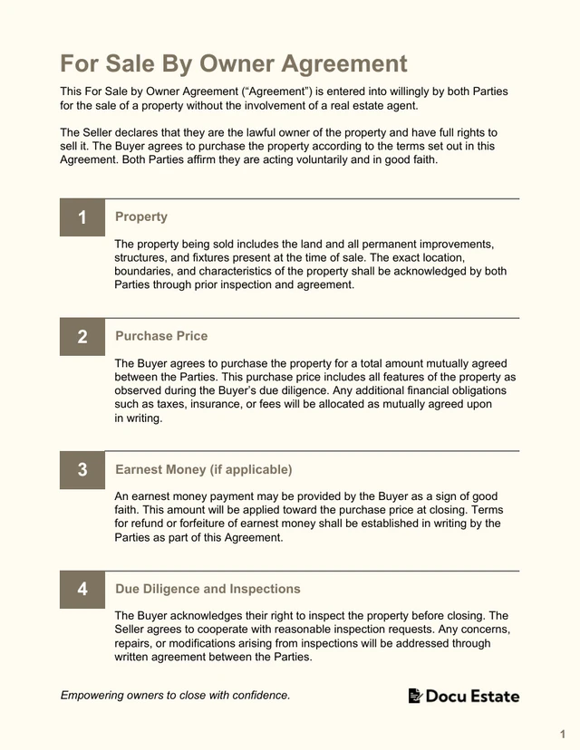 FSBO Contract Template - Página 1