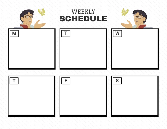 White Simple Anime Weekly Schedule Template