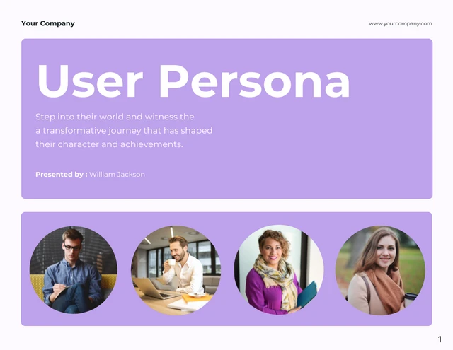 White and Purple User Persona Presentation - Page 1
