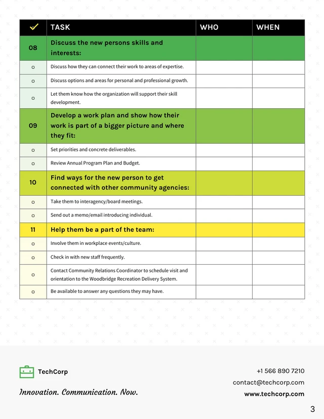 New Employee Orientation Process and Checklist - Page 3