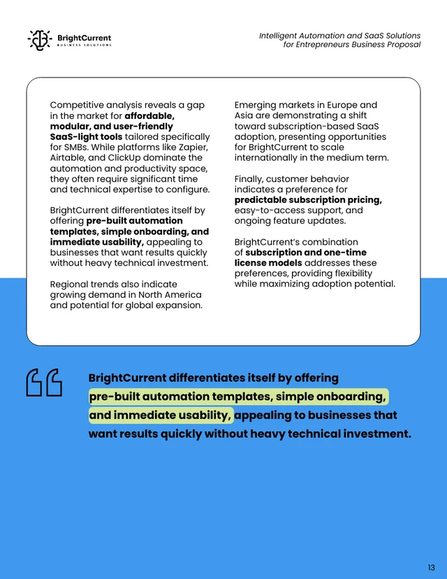 Intelligent Automation and SaaS Solutions Business Proposal - Pagina 13