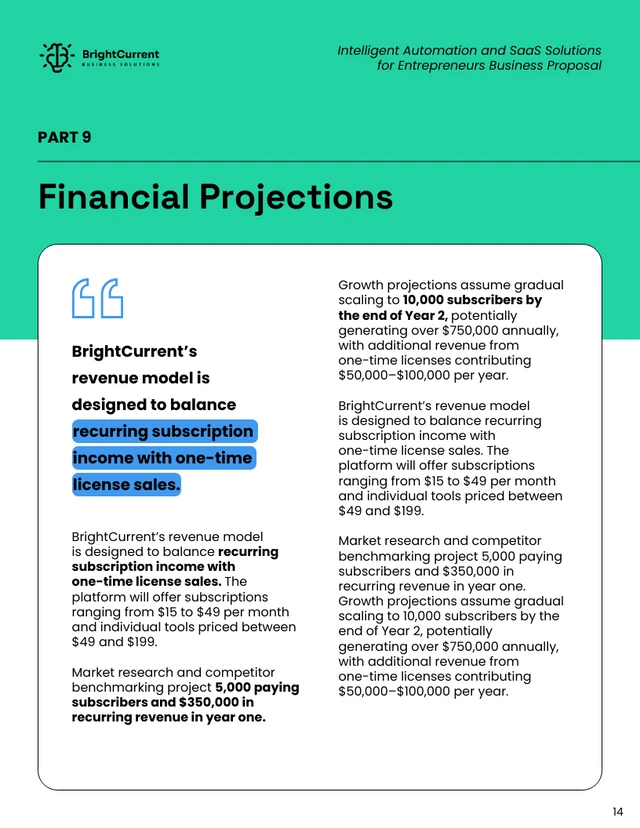 Intelligent Automation and SaaS Solutions Business Proposal - Pagina 14