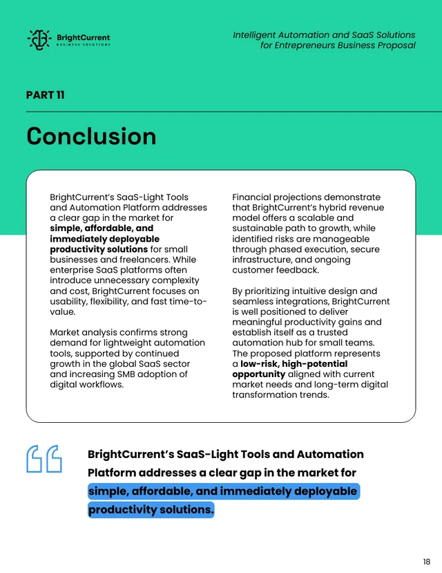 Intelligent Automation and SaaS Solutions Business Proposal - Pagina 18