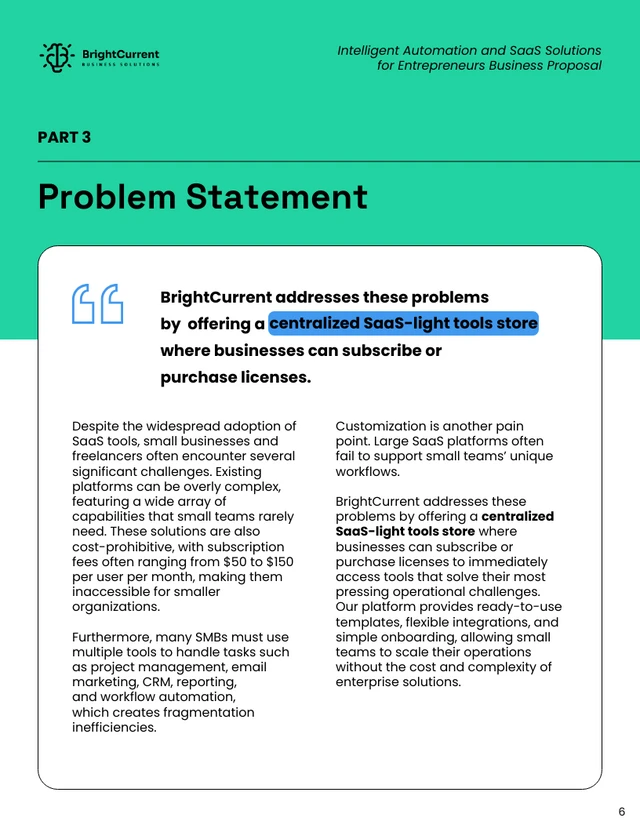 Intelligent Automation and SaaS Solutions Business Proposal - Pagina 6