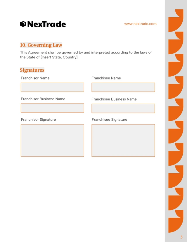 Franchise Contract Template - page 3