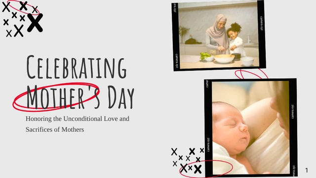 Gray And Red Simple Mother's Day Presentation - صفحة 1