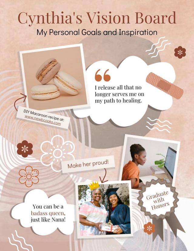 Personal Goals Online Vision Board template