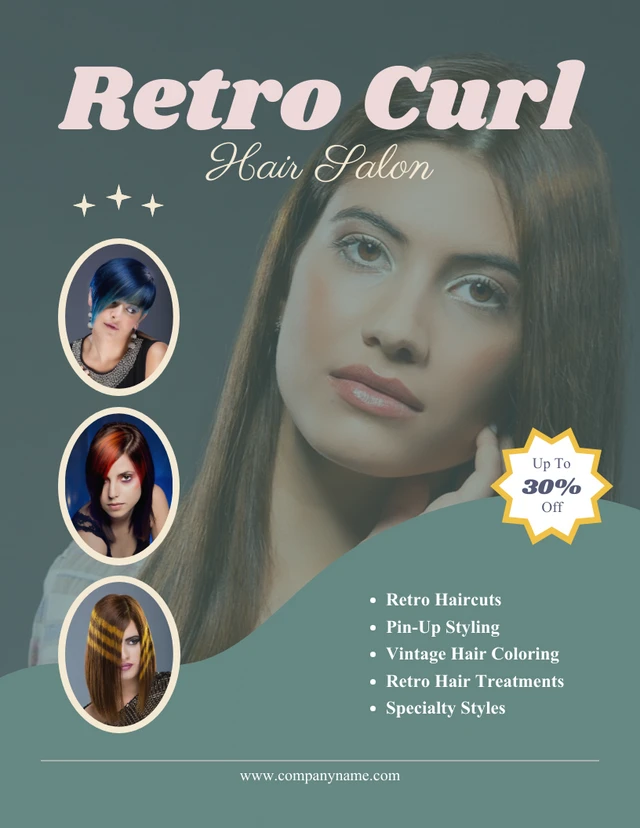 Retro Flyer Hair Salon Template