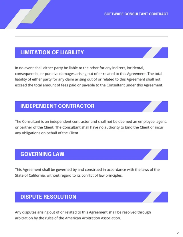 Software Consultant Contract Template - page 5