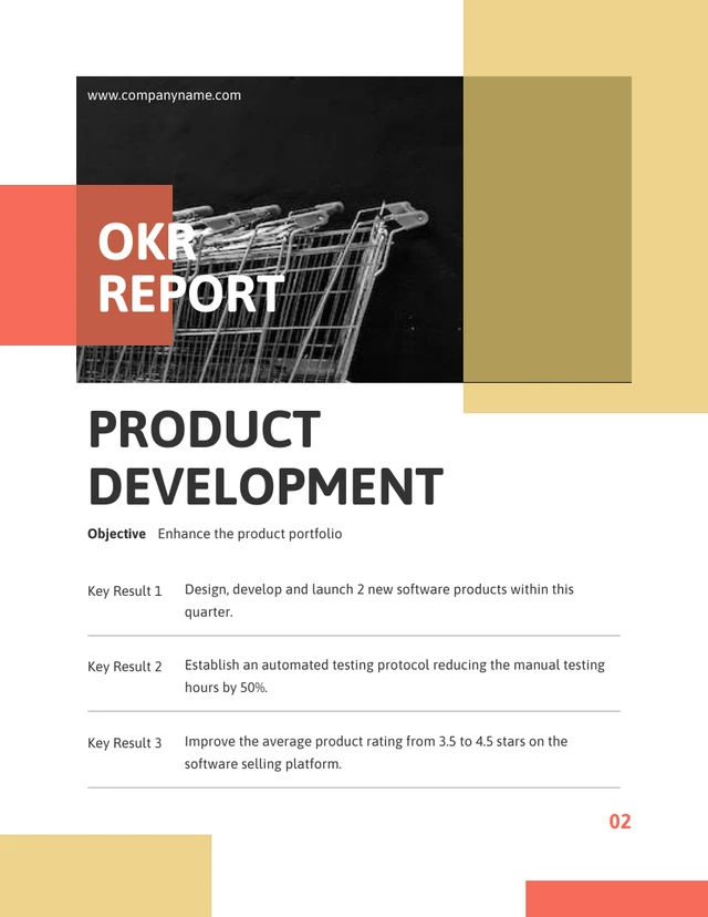 Red And Yellow Minimalist Modern OKR Report - Page 2