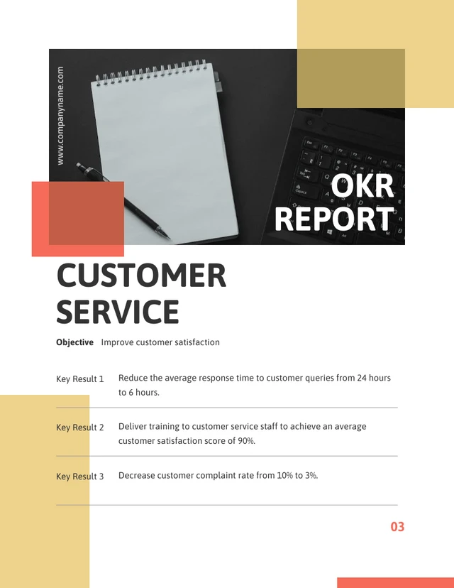 Red And Yellow Minimalist Modern OKR Report - Page 3