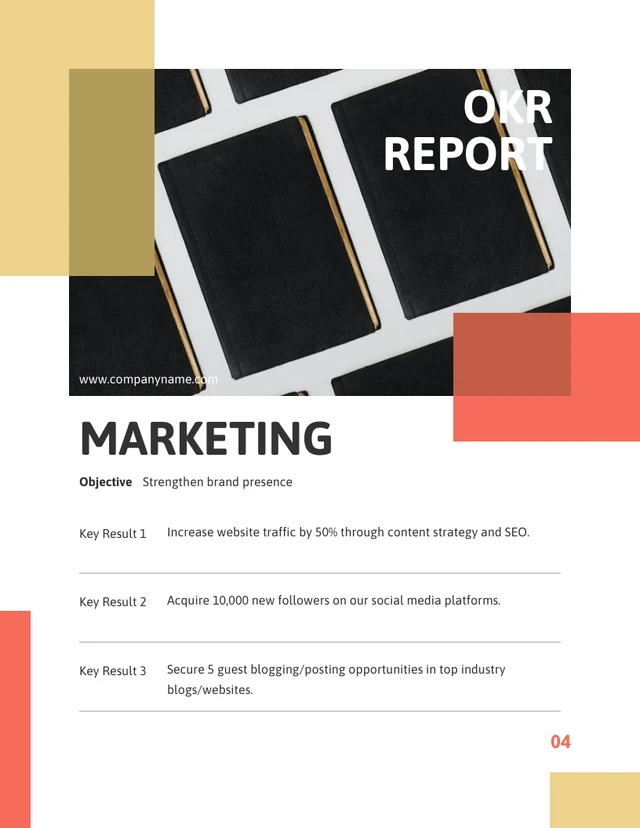 Red And Yellow Minimalist Modern OKR Report - Page 4