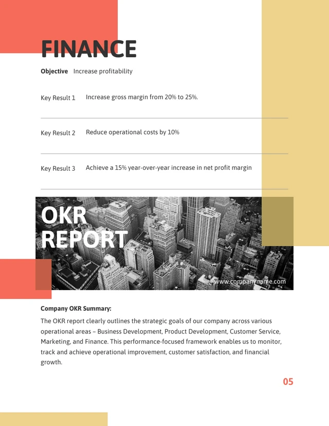 Red And Yellow Minimalist Modern OKR Report - Page 5