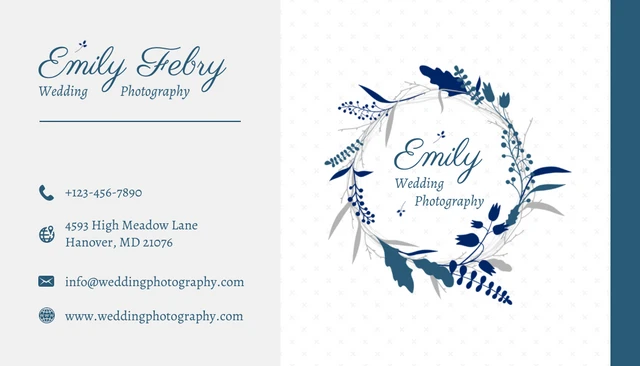 Light Grey And Blue Modern Aesthetic Wedding Photography Business Card - Page 2
