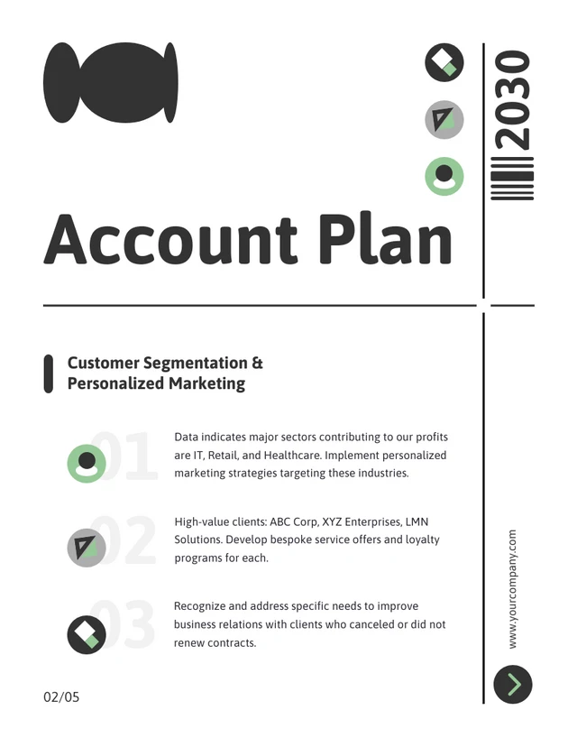 Black Gray And Green Simple Modern Account Plan - Page 2