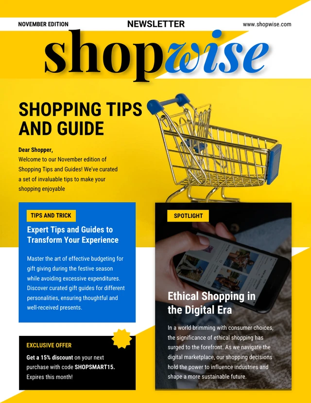 Shopping Tips and Guides Newsletter Template