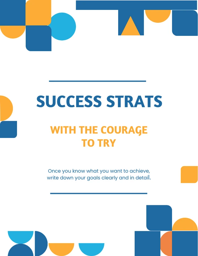 Blue Abstract Key Success Poster Achieve Dreams Template