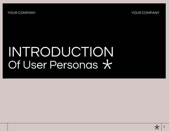 Simple Black, White, Green and Orange User Persona Presentation - Seite 1