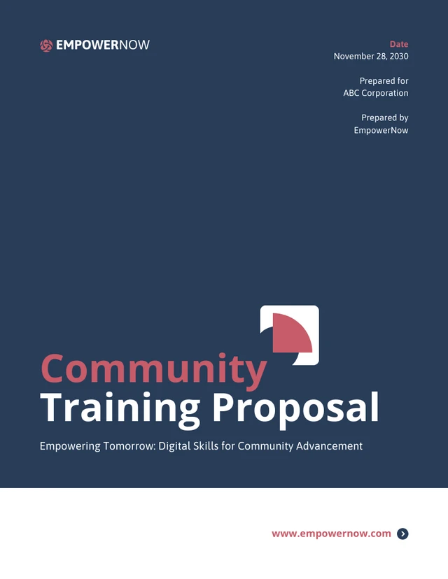 Community Training Proposals - Page 1