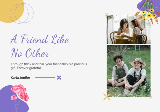Modèle de carte d'amitié minimaliste propre