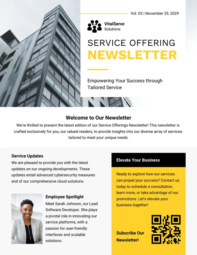 Service Offerings Newsletter Template