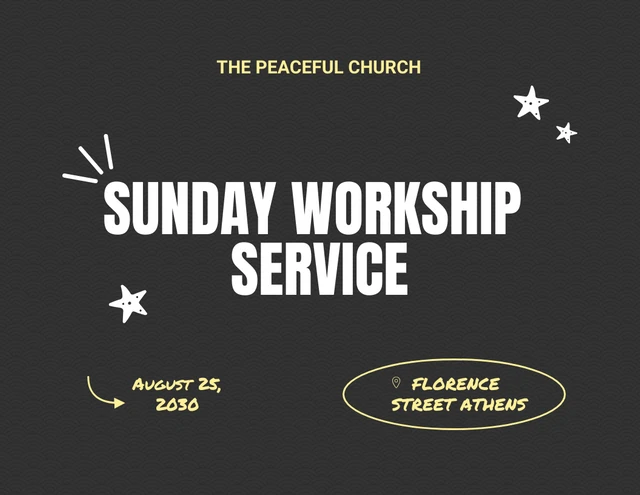 Black Grey And Yellow Vintage Classic Workship Church Presentation - Page 1