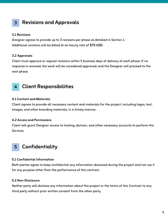 Website Design Contract Template - Pagina 3